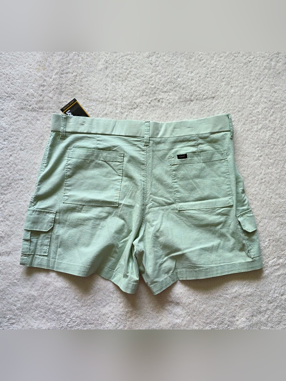 New Lee Women's Comfort Waist 5" summer soft sage cotton Cargo Shorts, Size XXL - Picture 9 of 12